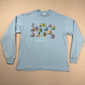 Vintage Jacksonville Shirt Mens‎ M/L Florida Sailboats  80s Beachy Graphic USA